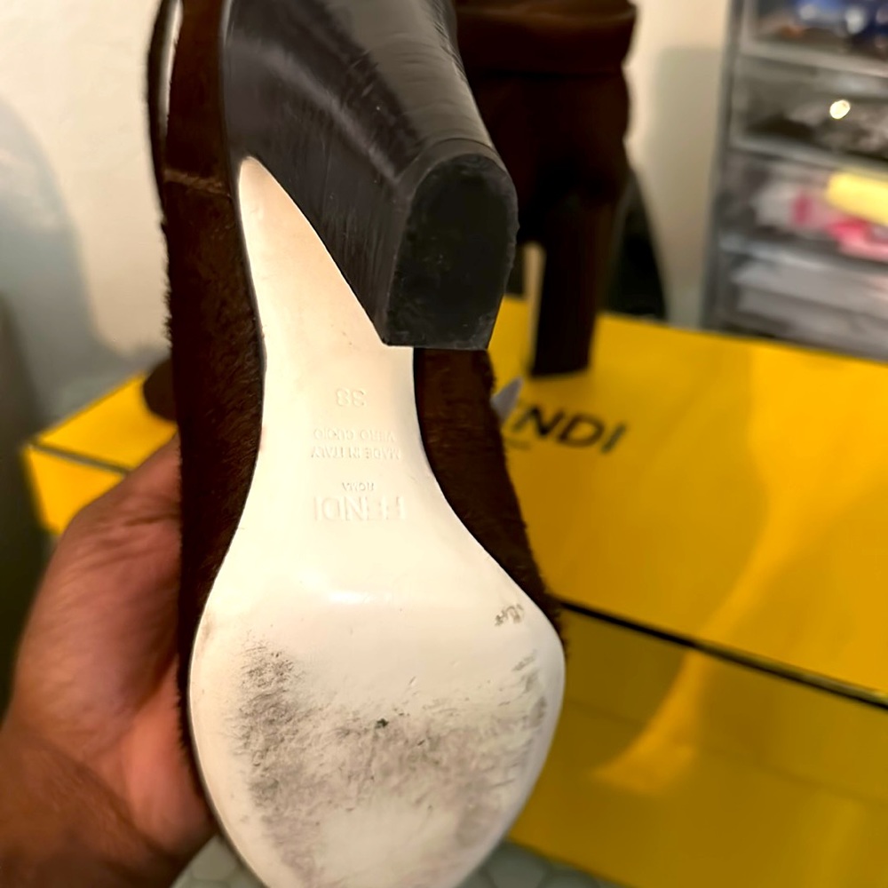 Diana Brown Fur Fendi Boots - Picture 3 of 5